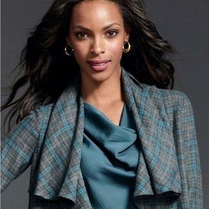 CAbi Plaid Court Cape Jacket